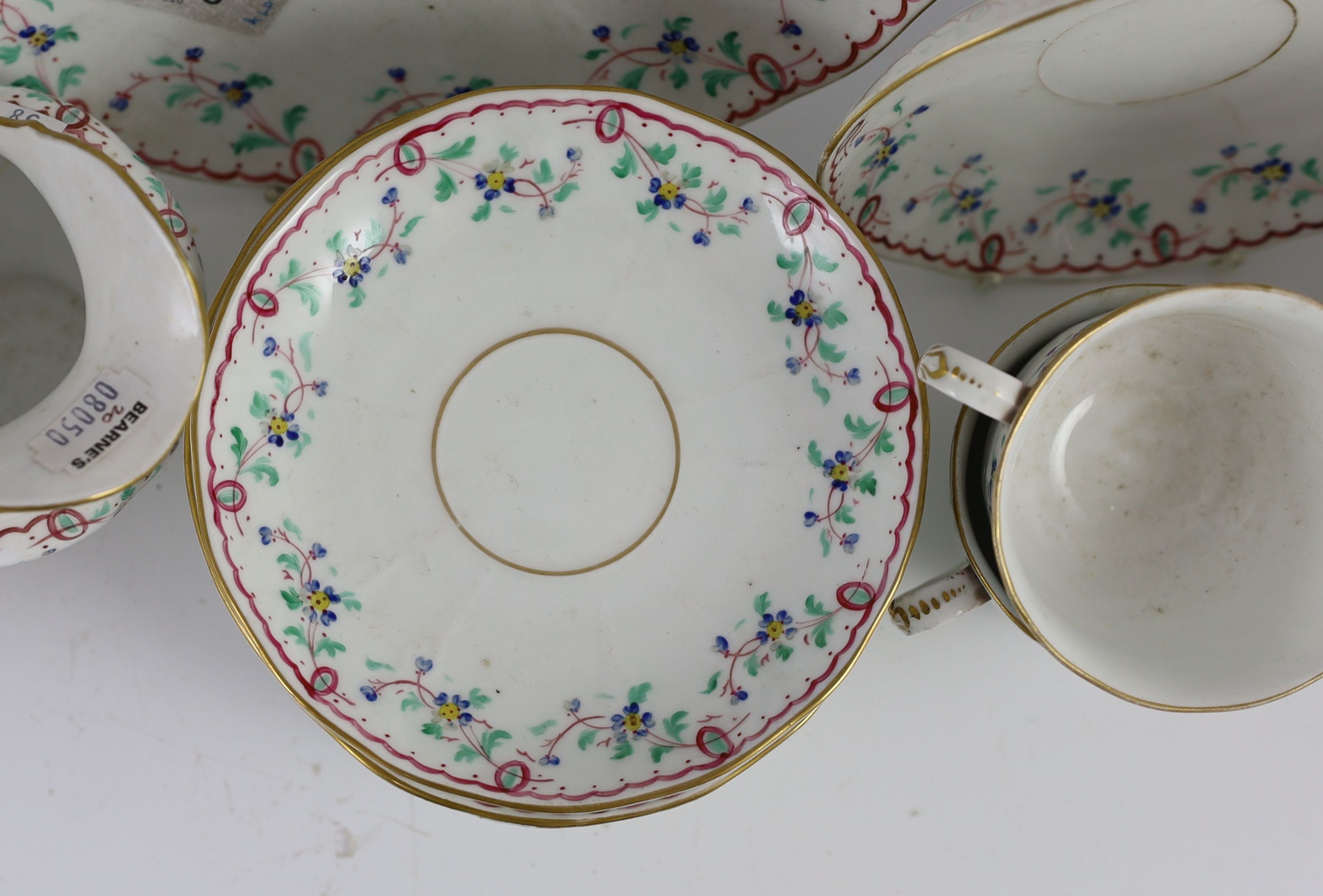 A Davenport porcelain part tea service, (27) (a.f.)